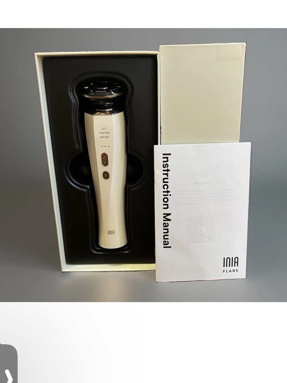 INIA FLARE Microcurrent Facial Device Red Light Lift Tighten Infuse New Open Box